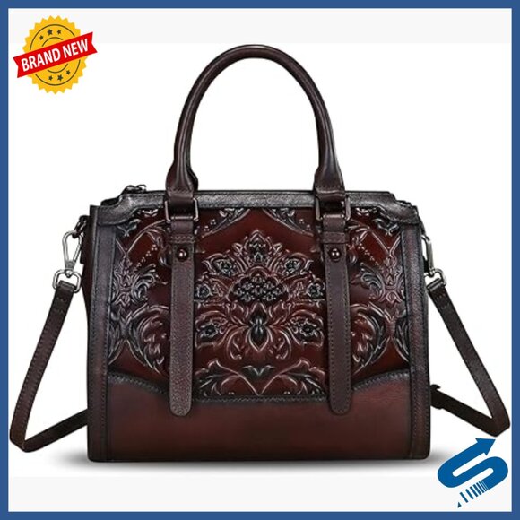 Genuine Leather Hobo Satchel Crossbody Bag Top Handle Purse Medium